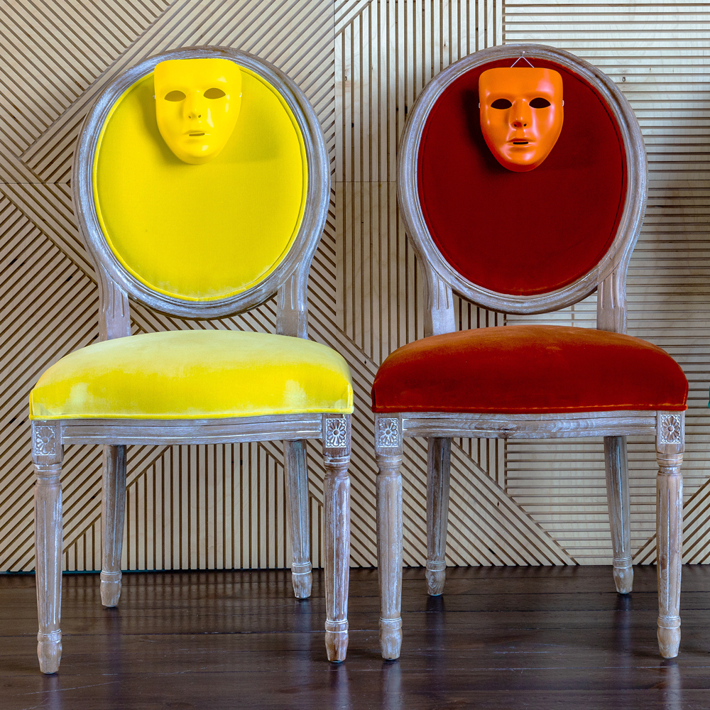 3113008 Стул «Луи / Оранжевое солнце» (бархат, лесной орех) Object Desire  - Вид №3