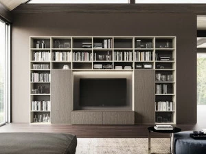 Composit Настенный книжный шкаф из дерева с подставкой под телевизор Day system