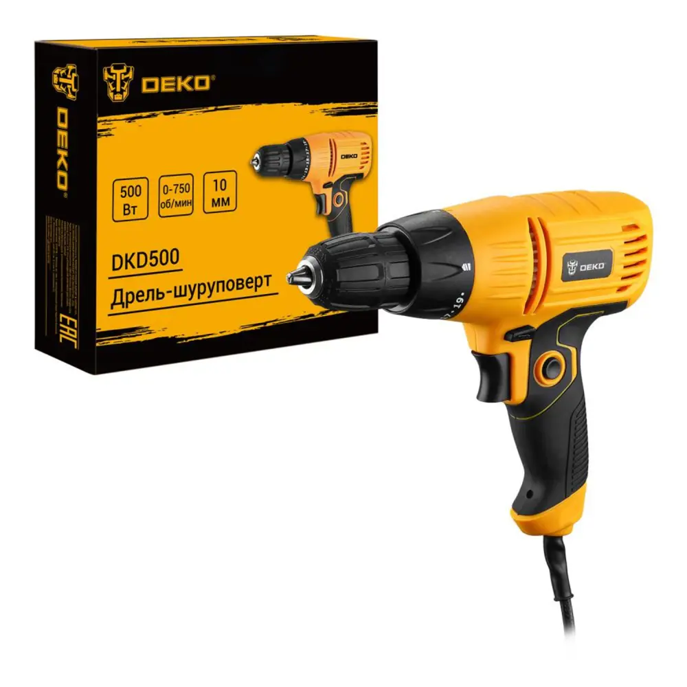 Дрель-шуруповерт сетевая Deko DKD500, 500 Вт STLM-2020245 - Вид №1