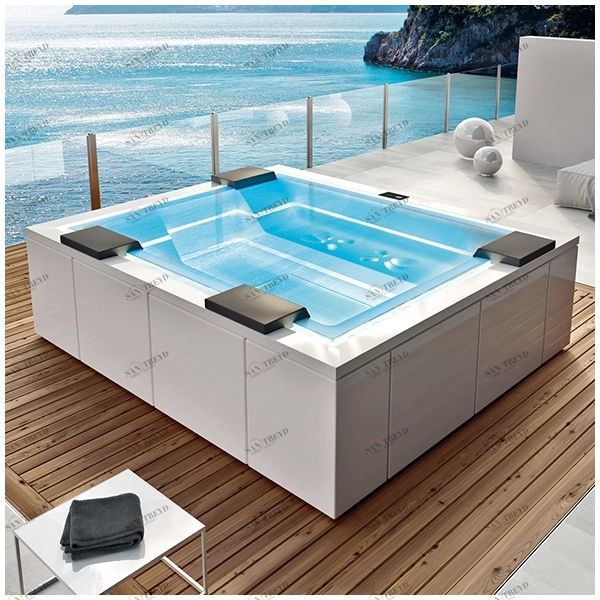 Бассейн Gruppo Treesse Zen PRO-V202P прямоугольный spa с гидромассажем аэромассажем хромотерапией встроенный белый PROV202P