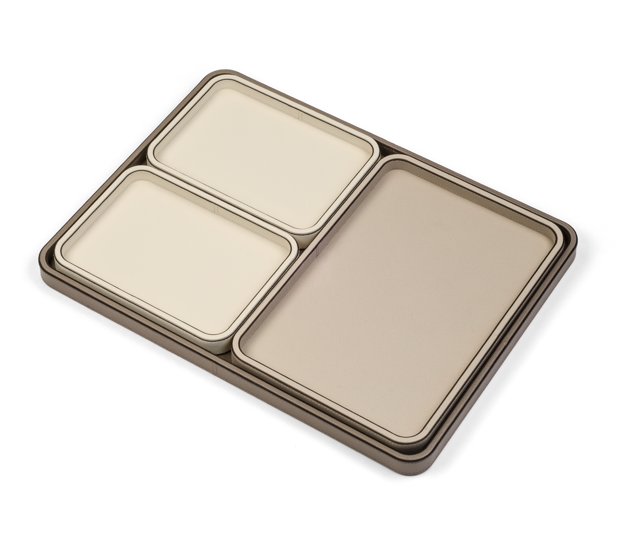 Прямоугольный поднос Jane - 50,4X37,2 см / зернистая кожа_кремовый Pinetti 00.1487.029.027 - Вид №2