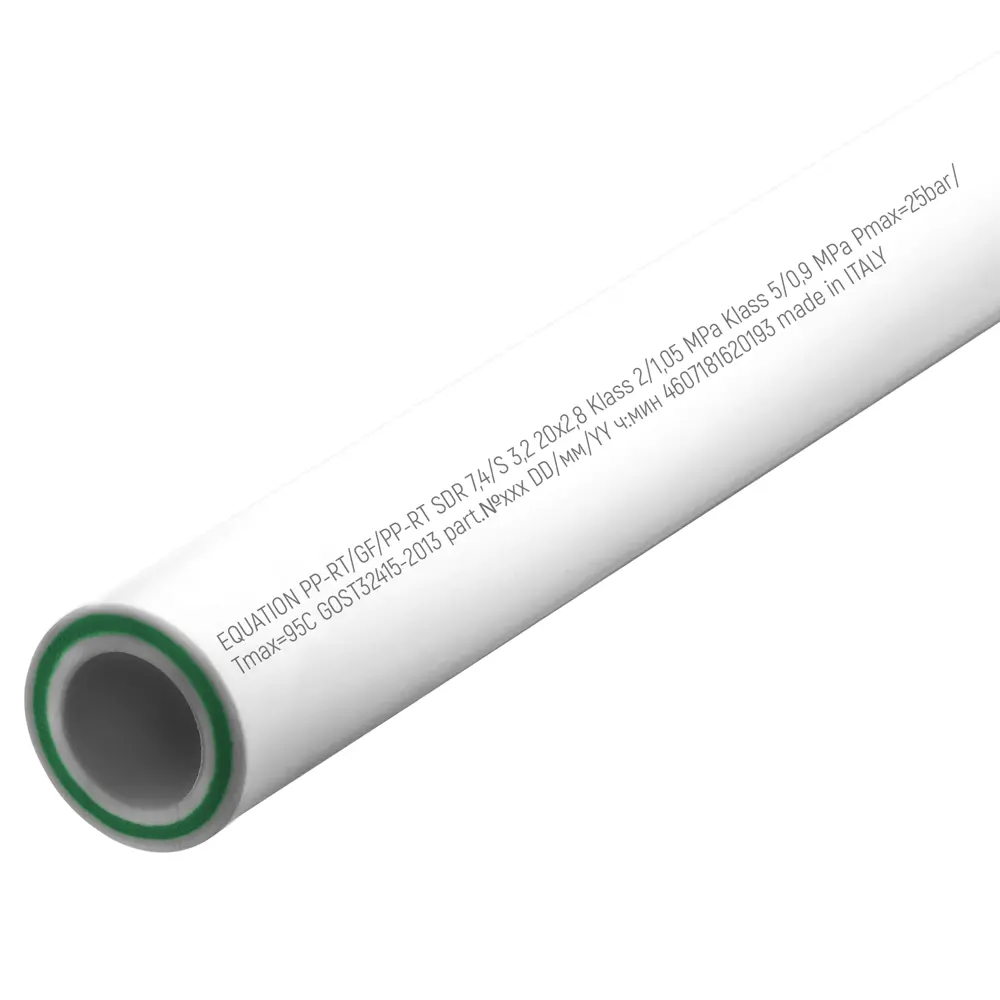 Труба EQUATION PPR-CT армированная стекловолокном 20 мм для водоснабжения 15473054 STLM-0005926 - Вид №1