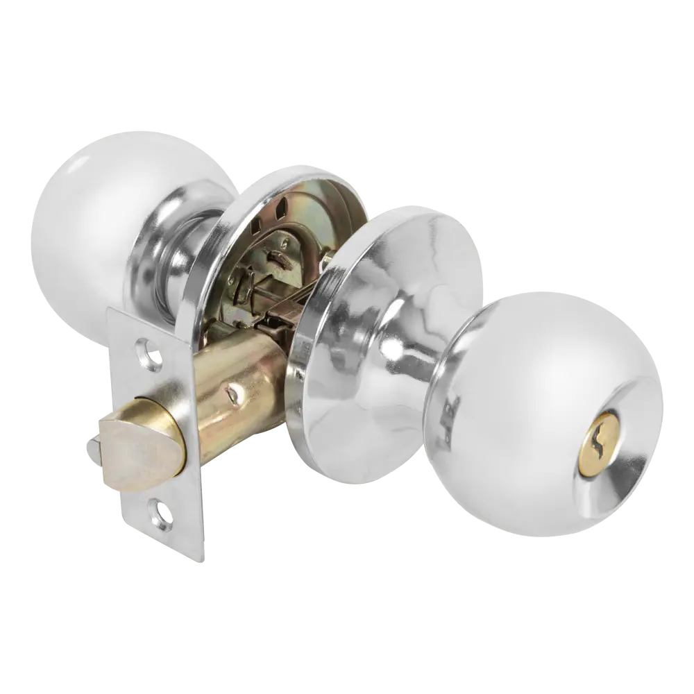 Ручка-кноб Фабрика замков 6073 с фиксатором, хром 89347019 STLM-1448120 - Вид №1