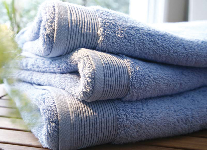 TOW_UNI_BLEU_55 Полотенце 55/110 bleuet голубой хлопок 600гр/м2 Blanc des Vosges Santreyd 