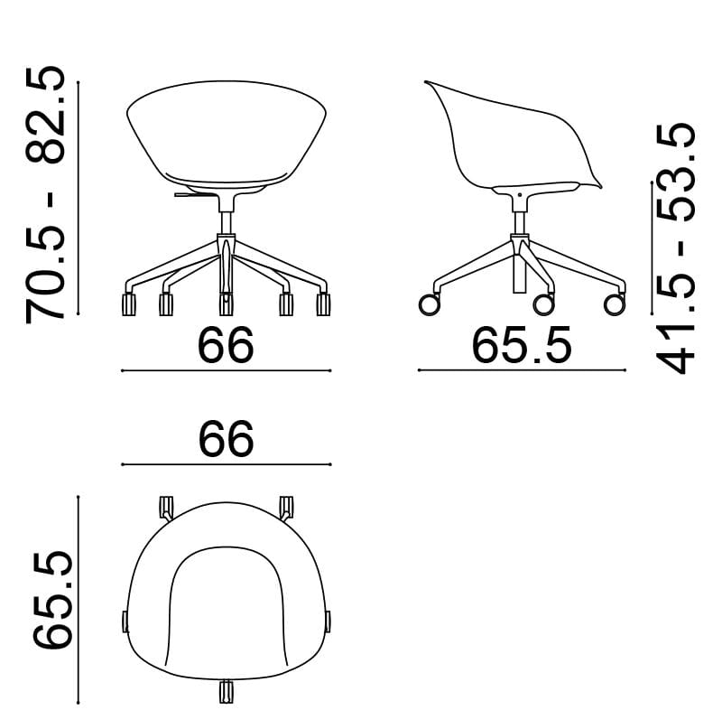 Тканевый стул с колесами Arper Duna 02 ARCH-00148247 - Вид №2