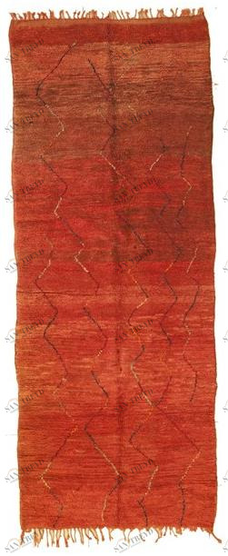 AFOLKI Однотонный шерстяной ковер с длинным ворсом и геометрическими формами в современном стиле Chichaoua Taa1237be