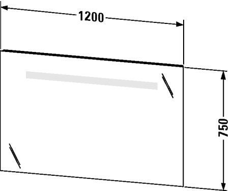 KT733300000 Зеркало с подсветкой Ketho #KT7333 1200 x 41 мм Duravit - Вид №2