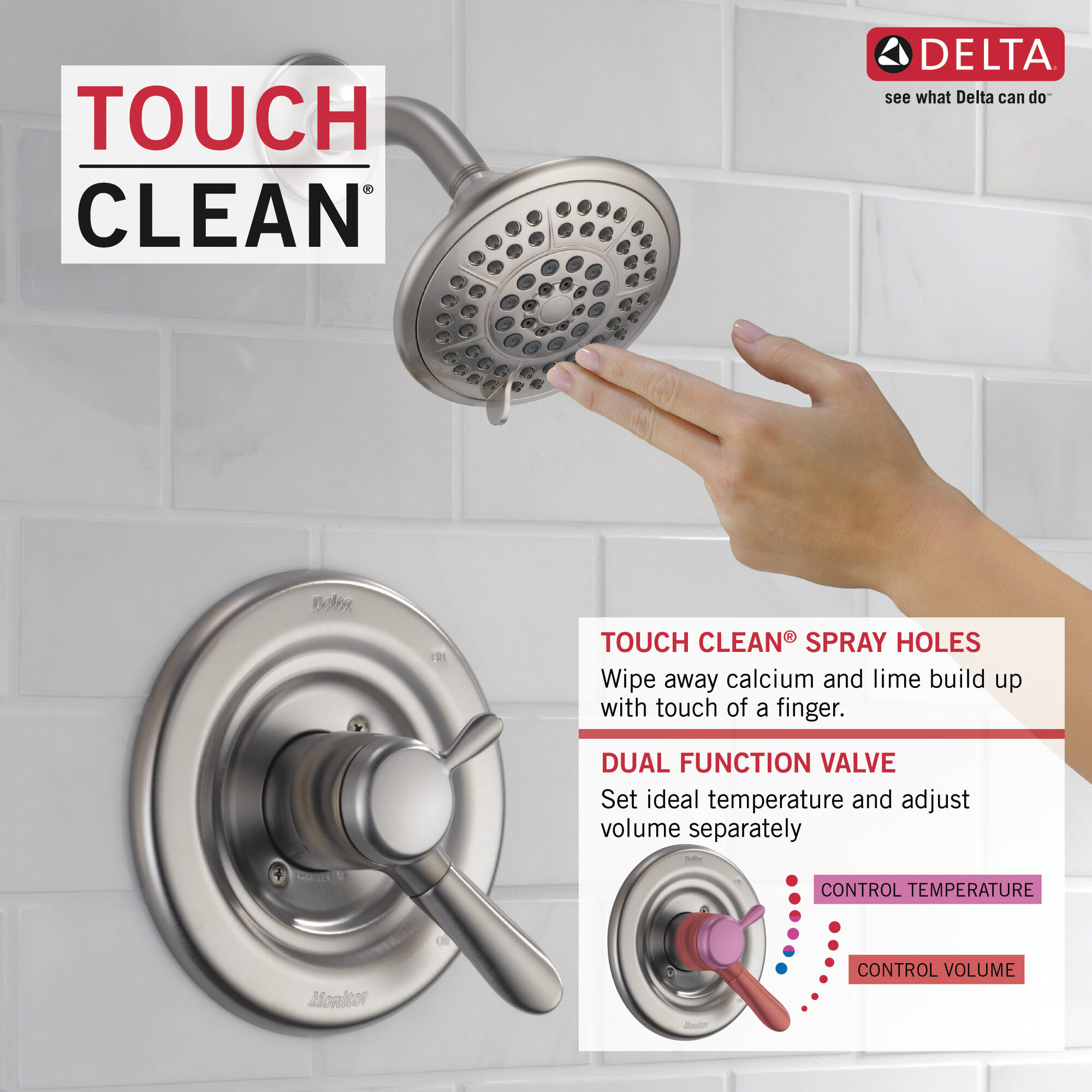 T17238-SS Облицовка для душа Monitor® серии 17 Delta Faucet Lahara Нержавеющая сталь  - Вид №6