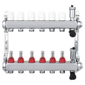 Коллекторная группа СПЕЦ с расходомерами для теплого пола 6 выходов 89351130