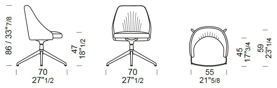 Тканевый поворотный операционный стул на насесте Borzalino Neil ARCH-00056479 - Вид №2