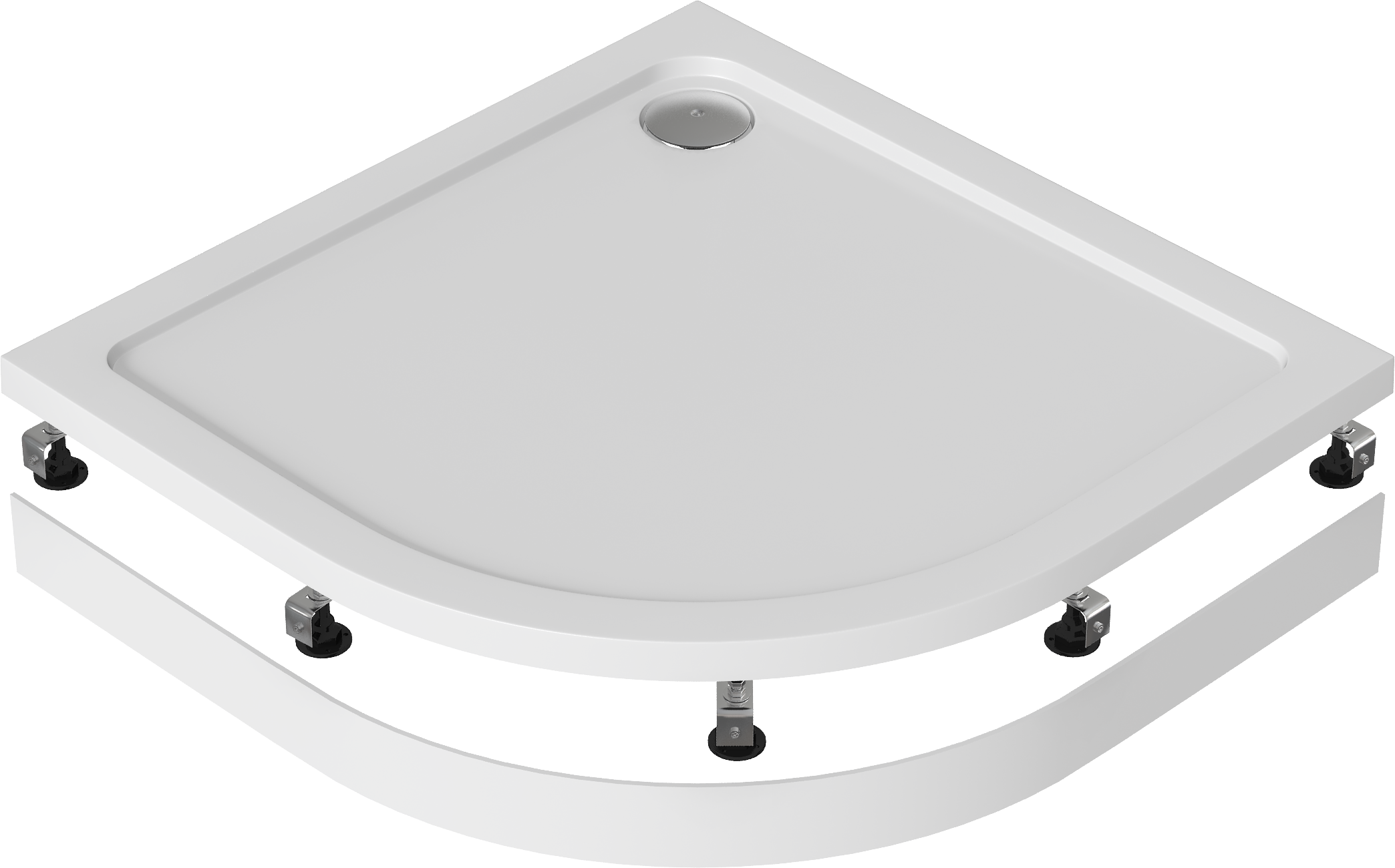 83791740 Душевая панель акрил 1/4 круга 100x100 см Slim STLM-0044536 SENSEA