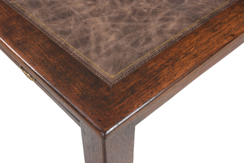 0045-57 Коричневый кожаный письменный стол ijlbrown  - Вид №2