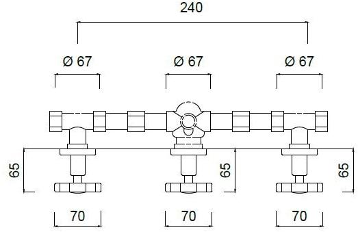 Rubinetteria Giulini Смеситель для душа на 3 отверстия с переключателем Giò crystal - giò F3615w2/s - Вид №1