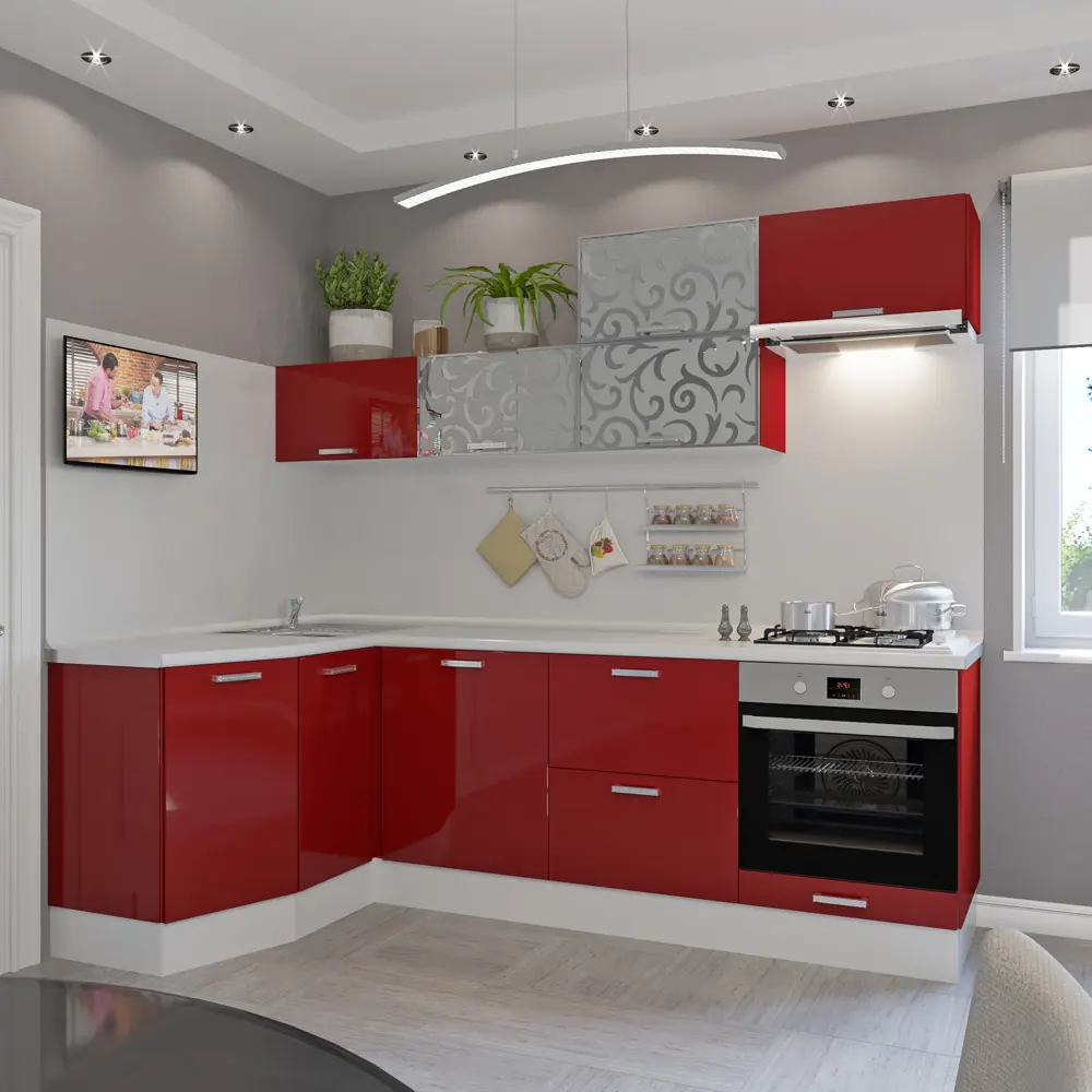 Двери для шкафа Delinia «Пунш» 60x15 см, ЛДСП, цвет красный, 3 шт STLM-2160633 - Вид №3