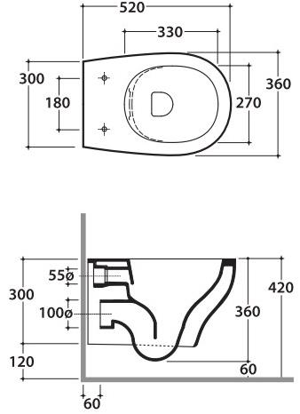 Grs03 Подвесной унитаз настенный Белый Ceramica Globo Grace Италия - Вид №3