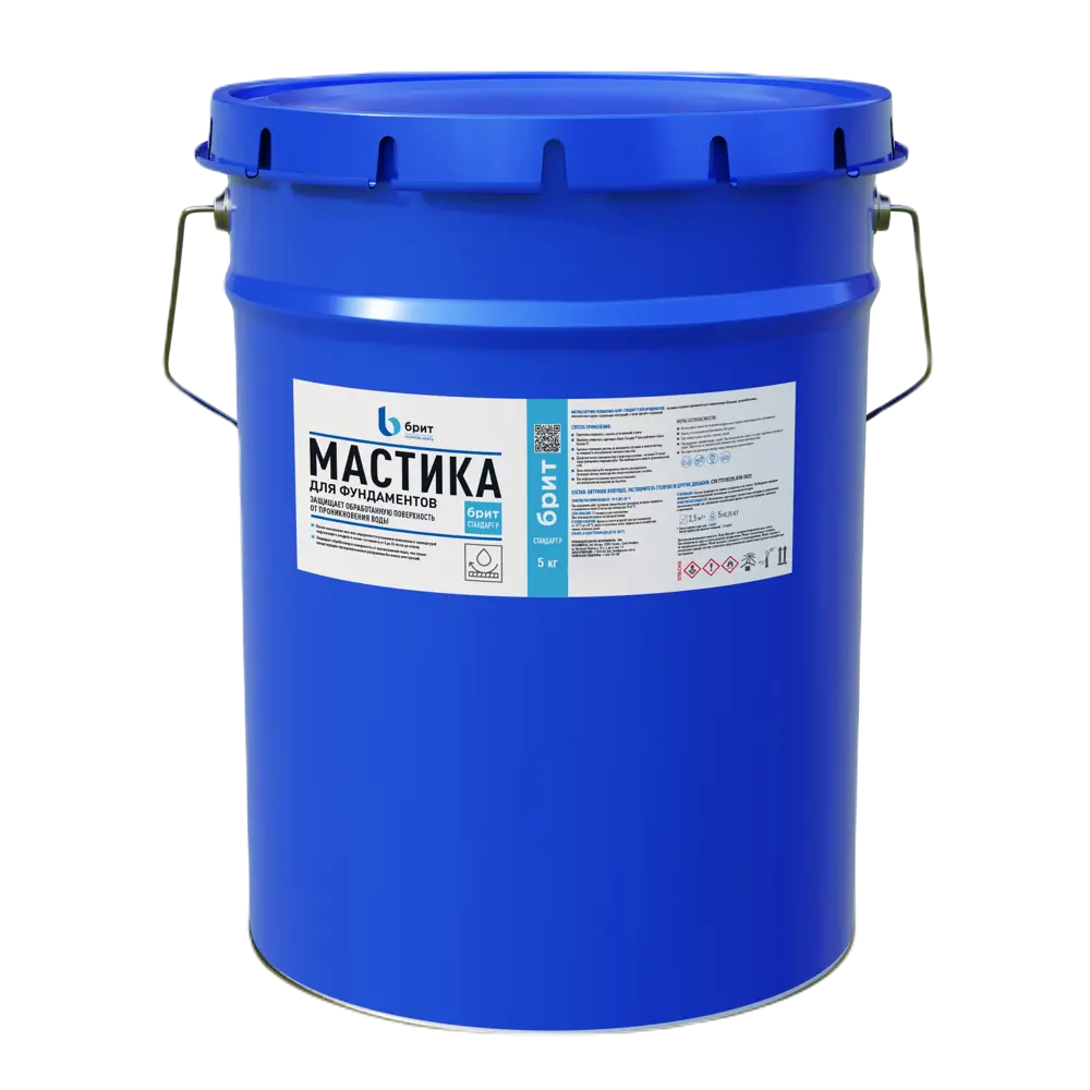 БРИТ Стандарт Р: гидроизоляционная мастика для фундамента 5 кг 84300204 STLM-0048220