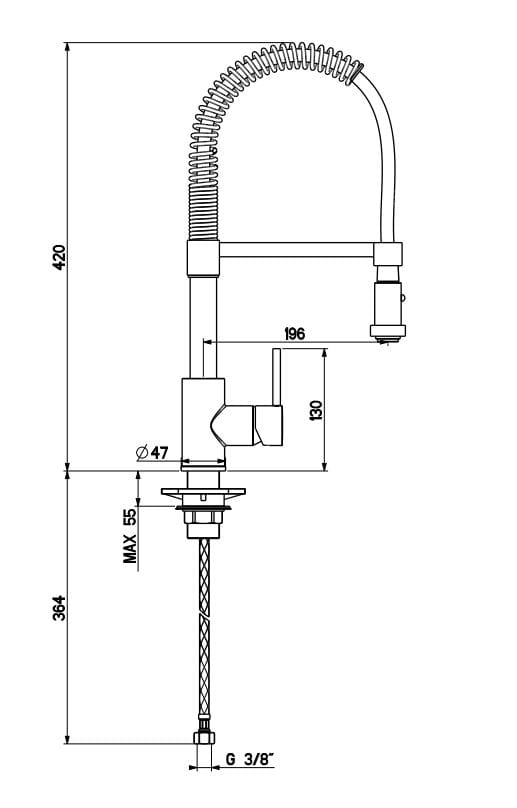 Смеситель для кухни с одной ручкой GATTONI Industrial ARCH-00038250 - Вид №2