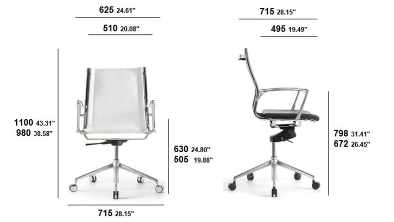 Офисное кресло с сетчатой спинкой и кожаным мягким сиденьем SITIA Гавана ARCH-00139894 - Вид №7