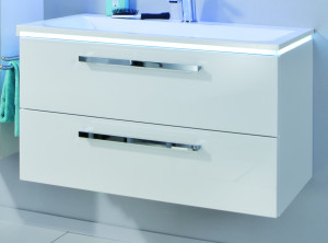WUA3390E7(722/161) Puris Star Line, тумба (2 ящика) под раковину на 1 смеситель 900 мм, цвет белый высокоглянцевый