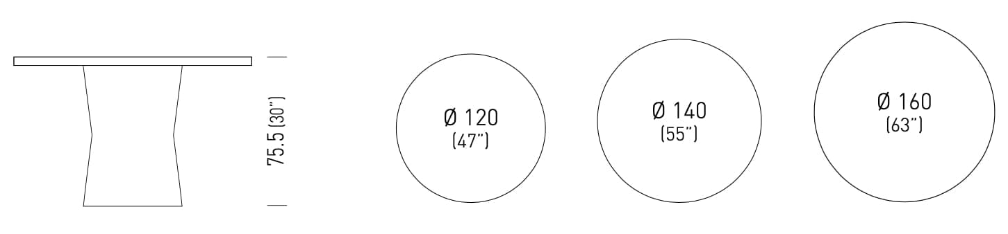 Круглый стол из инженерного пластика и ламинат GABER NIDABA ARCH-00008710 - Вид №3