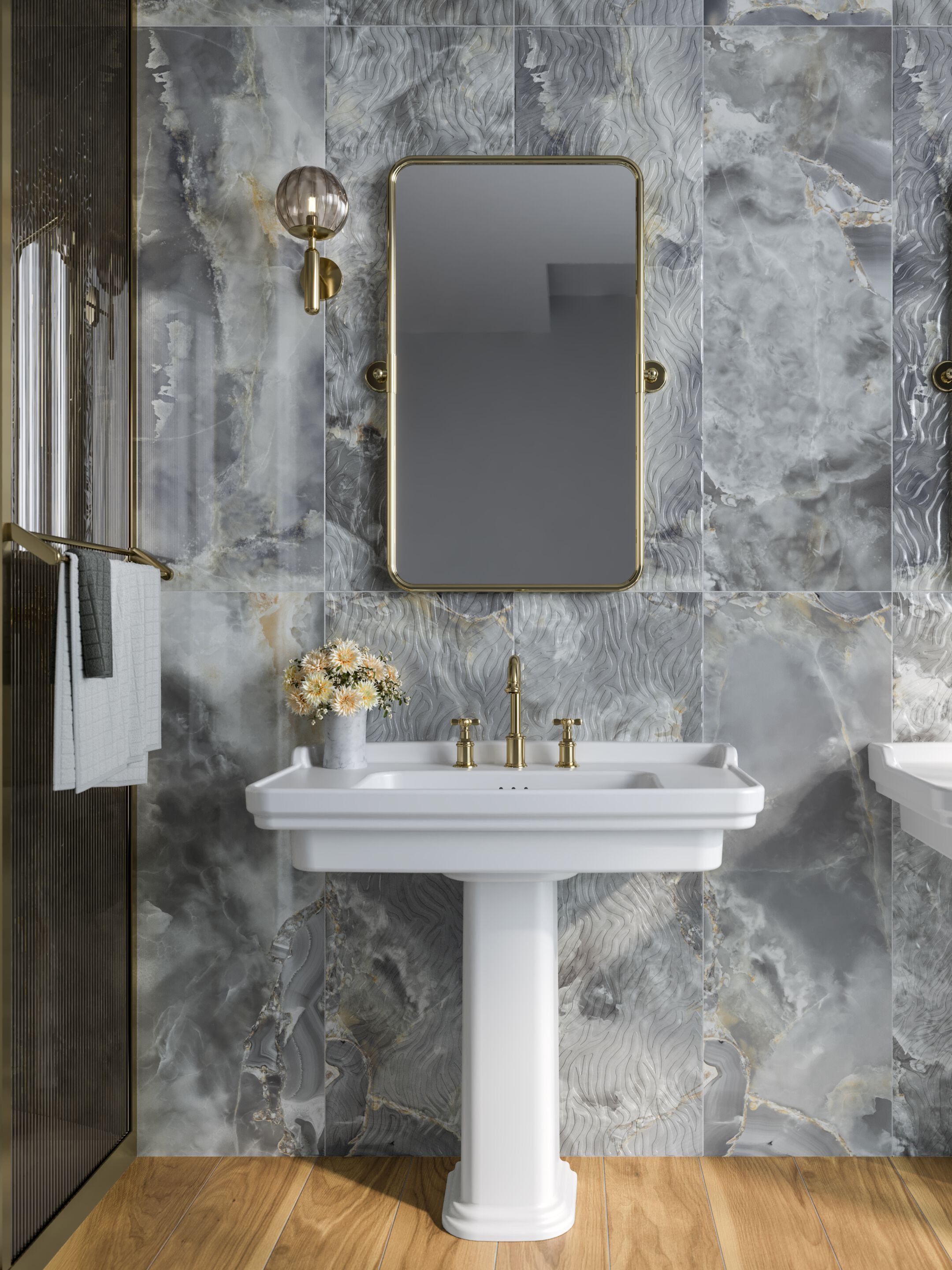 Пол / керамогранит с мраморным эффектом Kaleseramik ванная комната ARCH-00008390