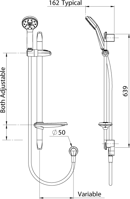 FU2011CP Futura Satinjet FU Душ со скользящей рейкой Methven - Вид №1