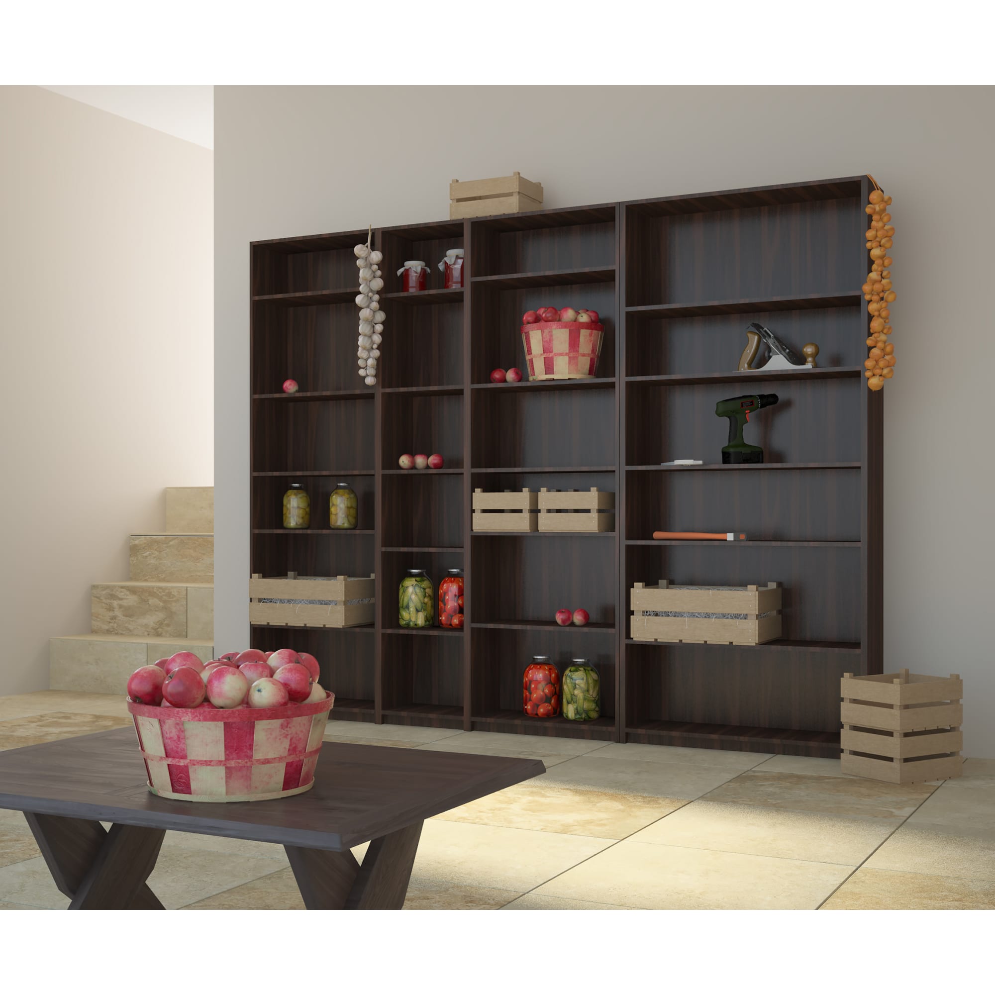 18142912 Стеллаж Кабуки 80x201x28 см, ЛДСП, цвет венге Santreyd  - Вид №4