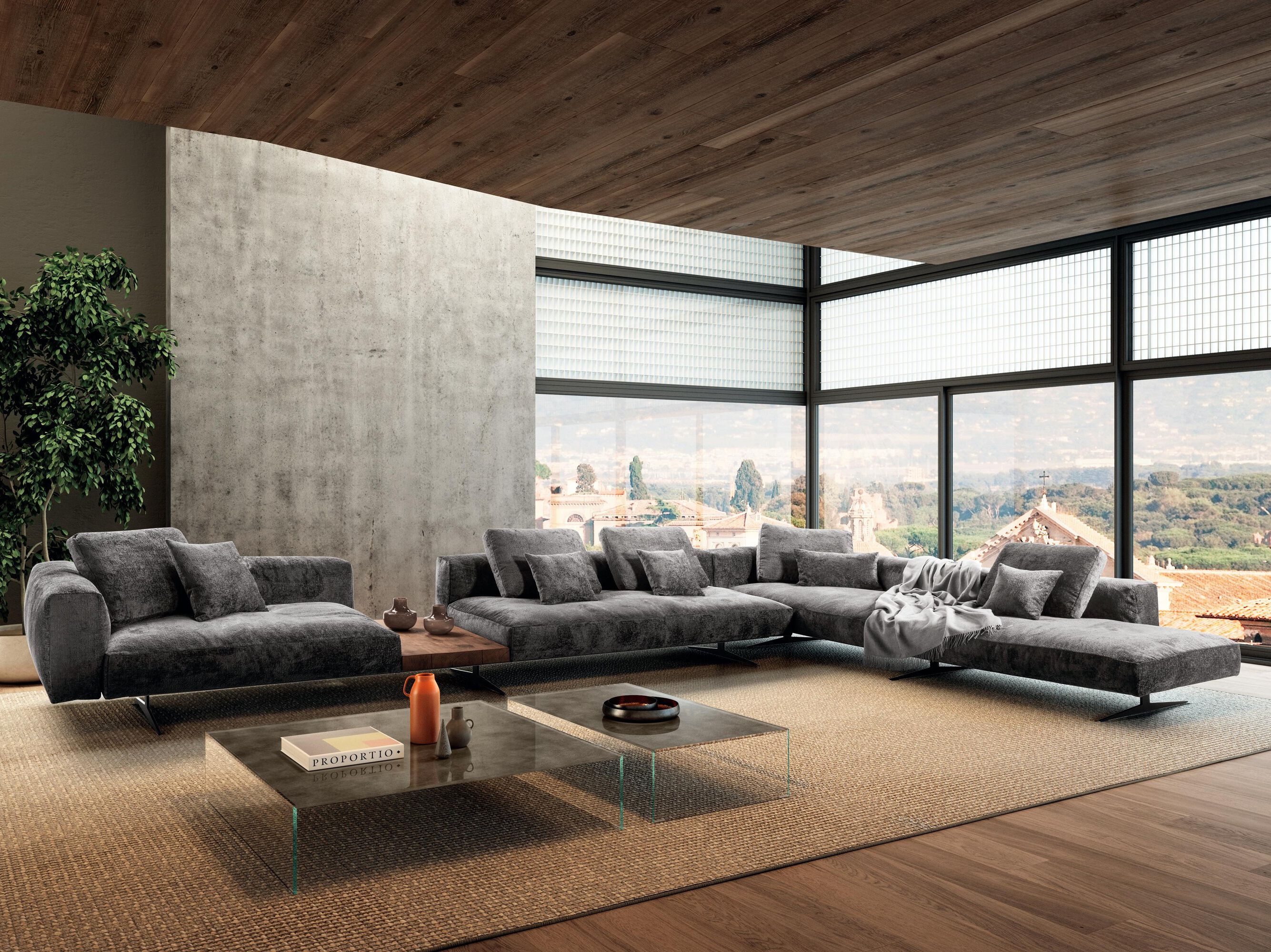 Угловой диван из ткани Lago Air ARCH-00095484