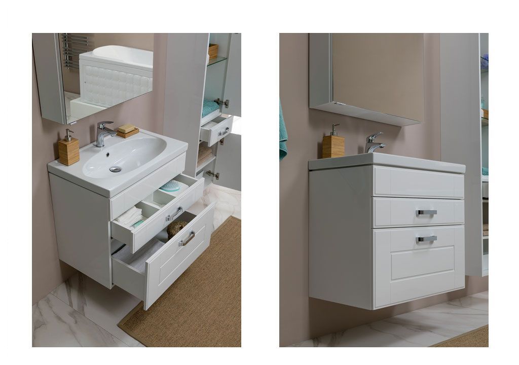 Мебель для ванной Aquanet Рондо 60 белый (2 ящика) 00195704 - Вид №6