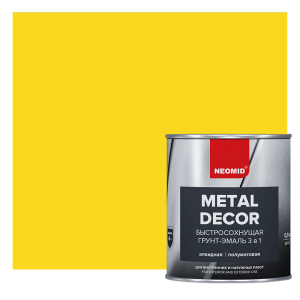 90563814 Грунт-эмаль 3в1 по ржавчине METAL DECOR быстросохнущая полуматовая 0.9 л желтый STLM-0284691 NEOMID