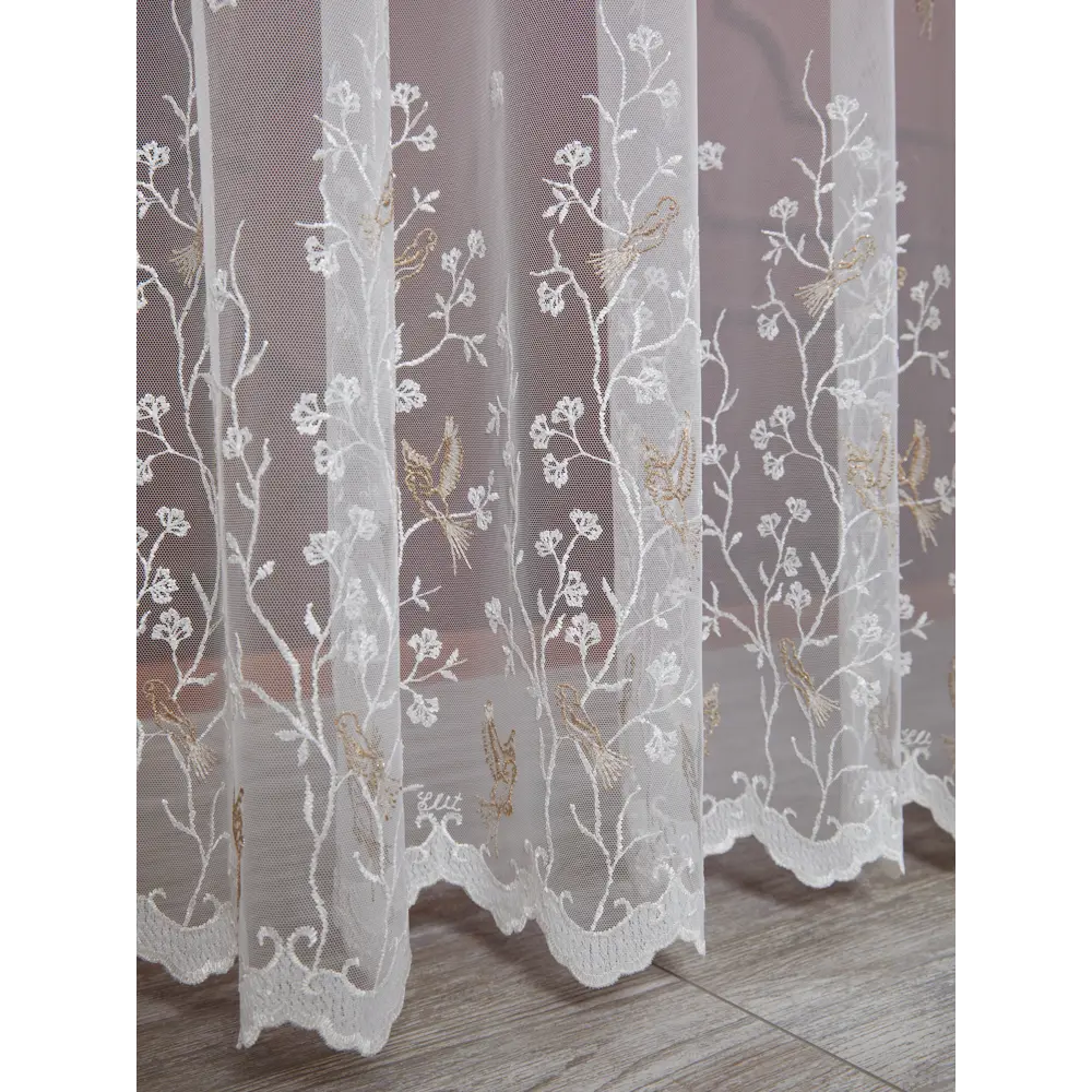 Тюль 1 м/п Птички сетка 280 см цвет бело-бежевый ELIT HOME STLM-2182361 - Вид №3
