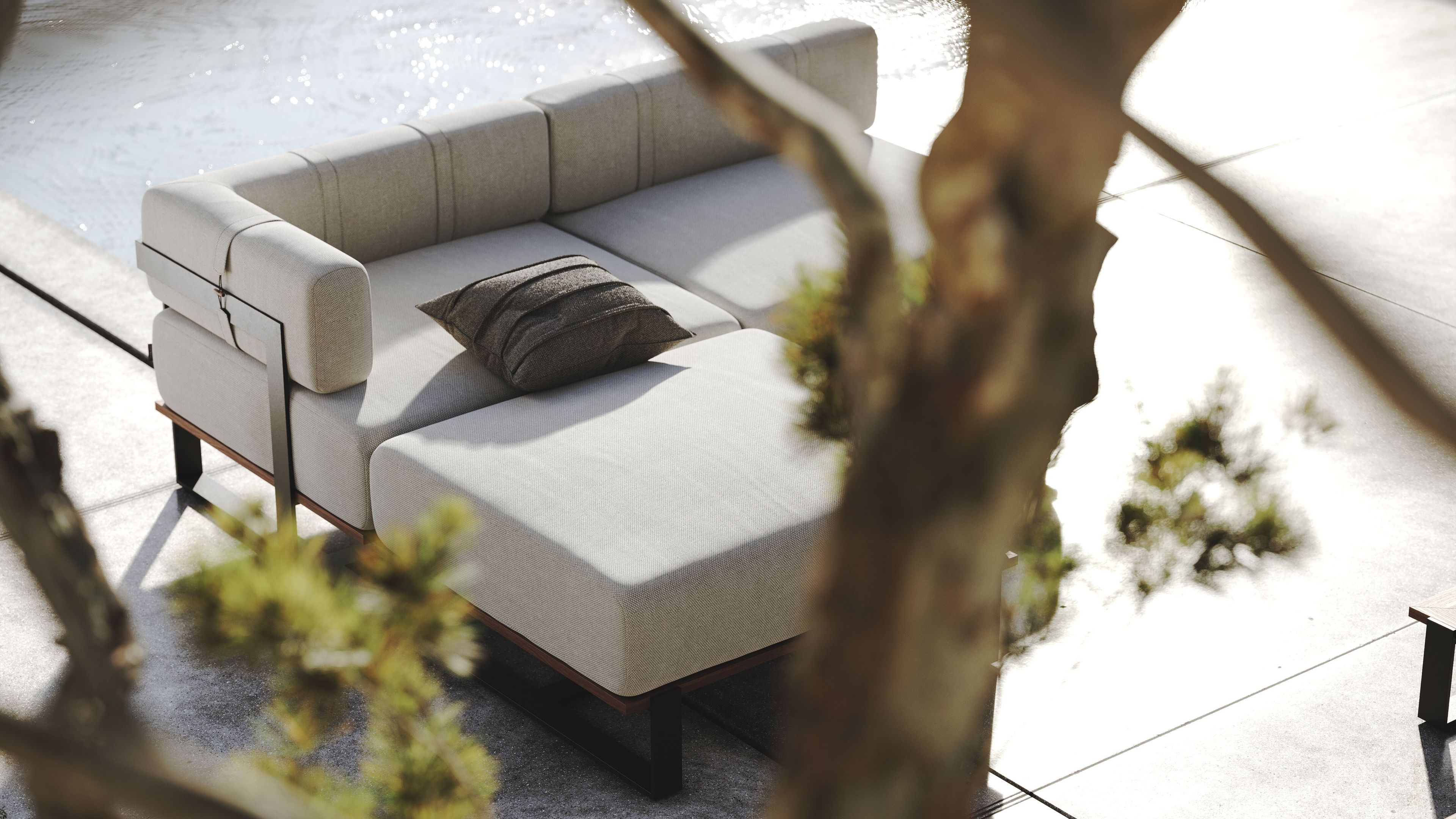 Ткань прямоугольный сад пуфик Laskasas Салим ARCH-00084034 - Вид №1