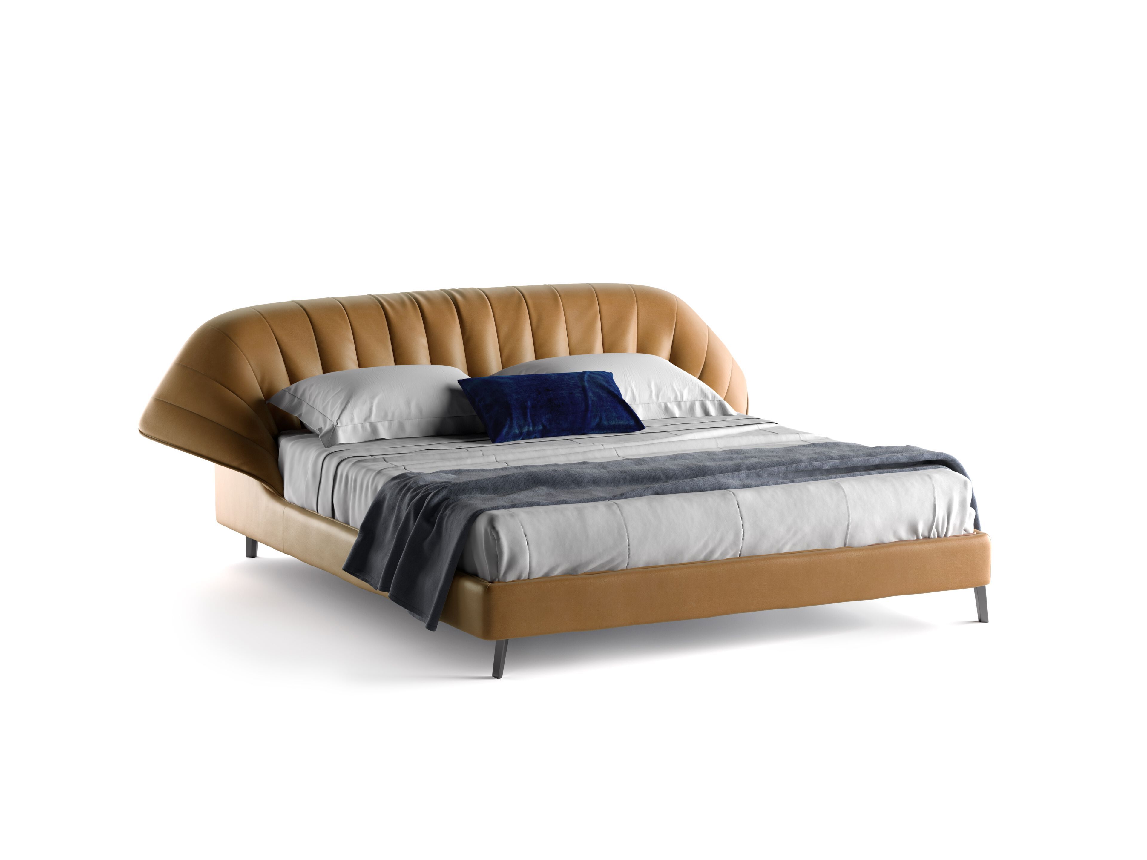 Двуспальная кровать-контейнер с мягким изголовьем Natuzzi Italia CALA ARCH-00076169 - Вид №4