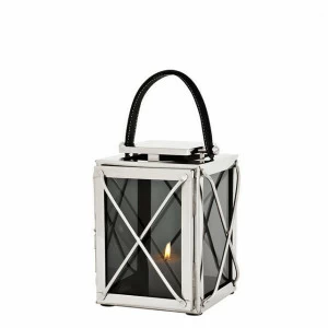 Подсвечник-фонарь серебристый с черным стеклом Ipanema S от Eichholtz EICHHOLTZ EICHHOLTZ 060342 Серебро;черный