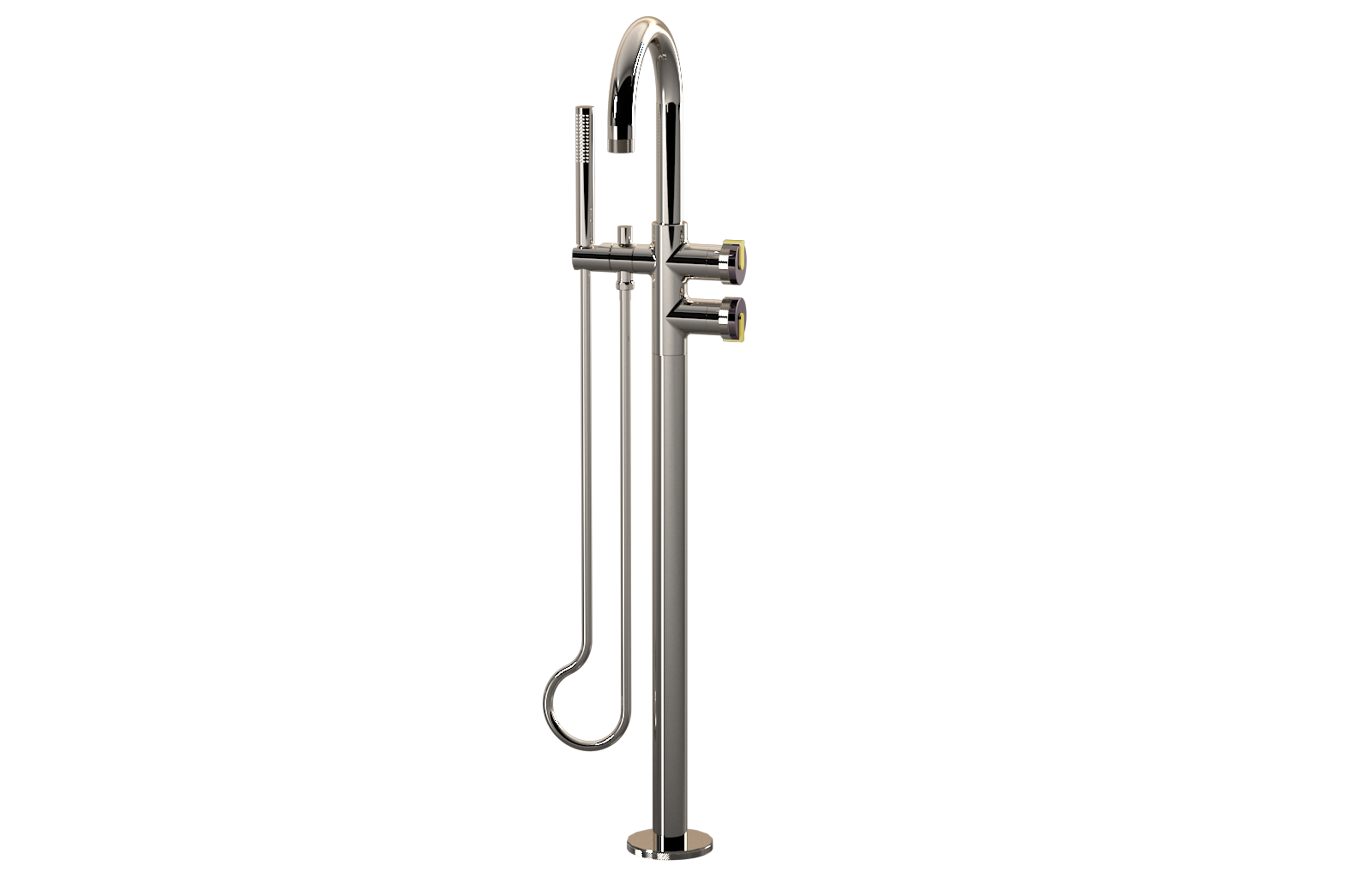 E-11554-R1OX-L1PB-PN Смеситель напольный отдельностоящий (внешняя часть) GRAFF MOD+