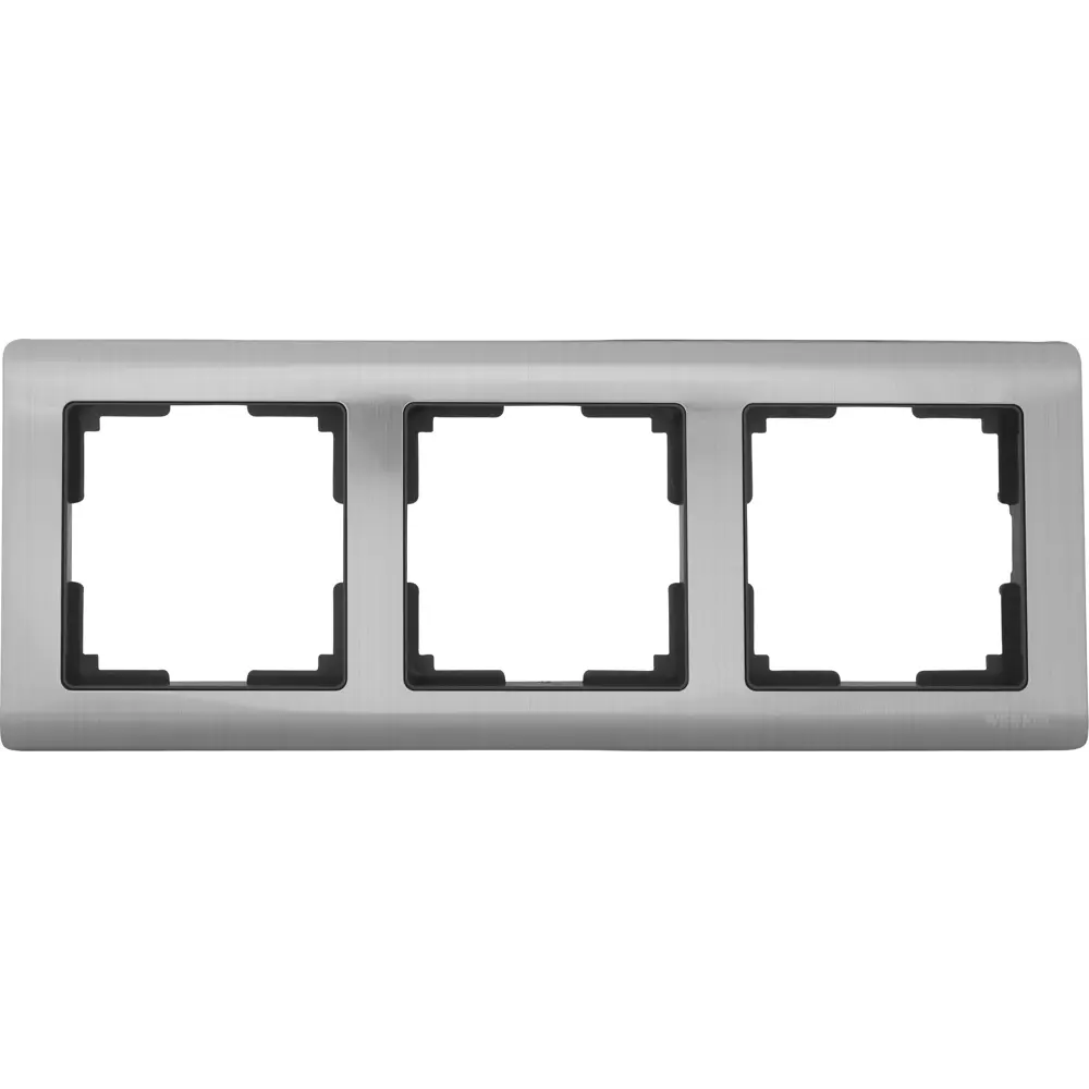 Рамка для розеток и выключателей Werkel Metallic 3 поста металл цвет глянцевый никель STLM-2141800