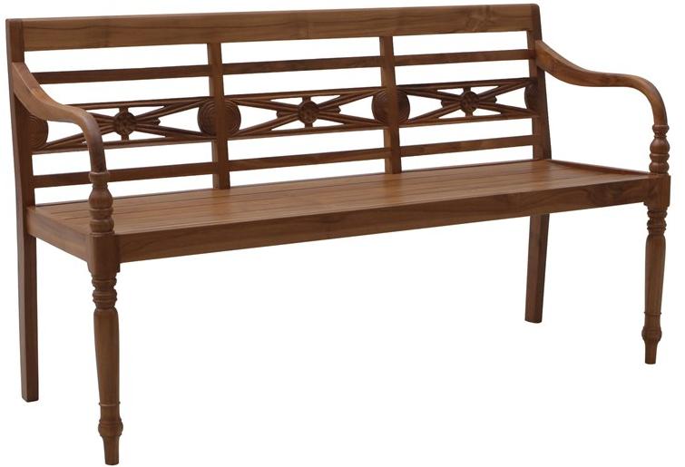 Il Giardino di Legno Садовая скамейка из тика с подлокотниками Giava Giav0244 - Вид №1