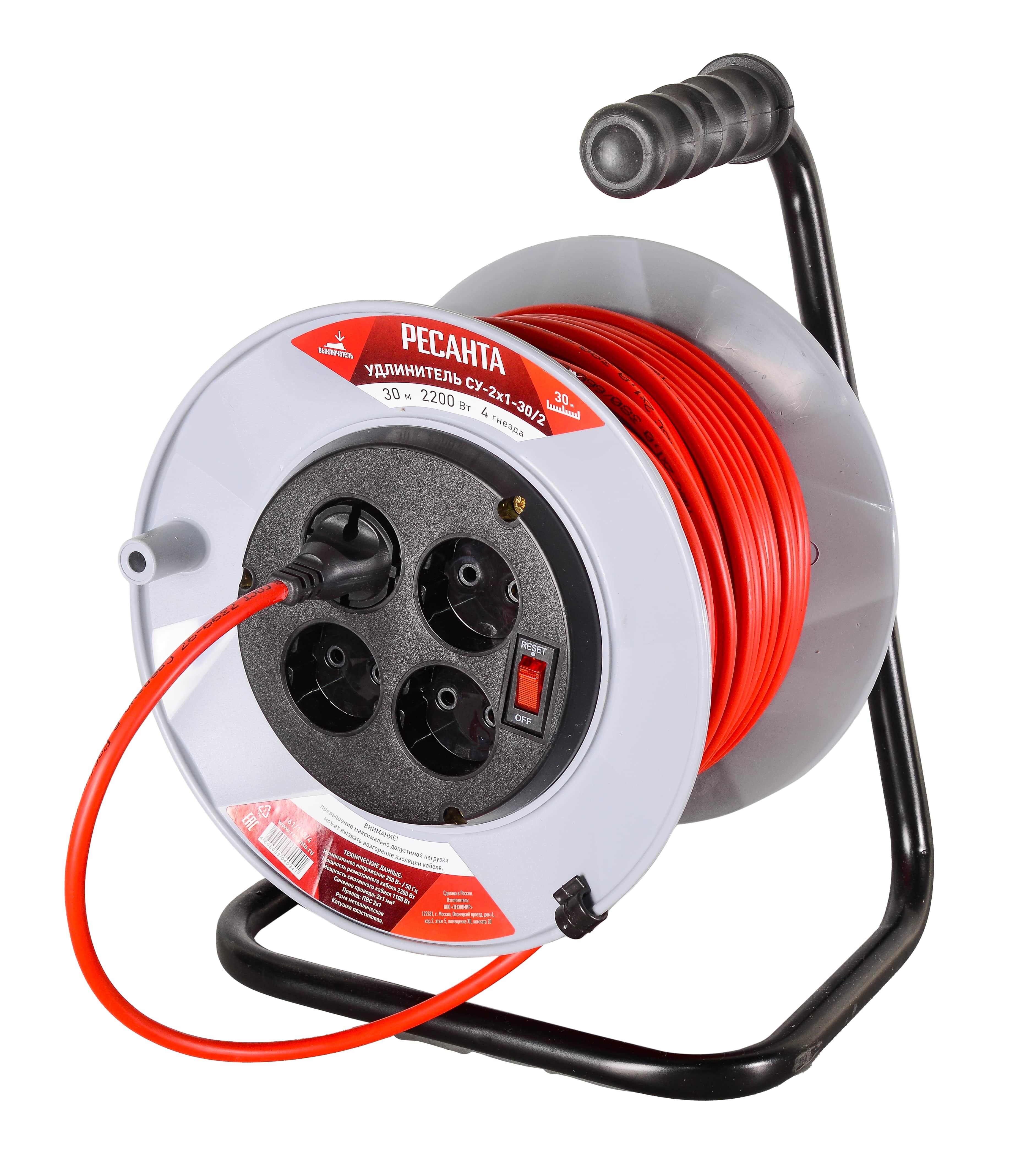 Удлинитель силовой Ресанта СУ-2х1-30/2 серый 5413367 STDN-0001682 - Вид №3