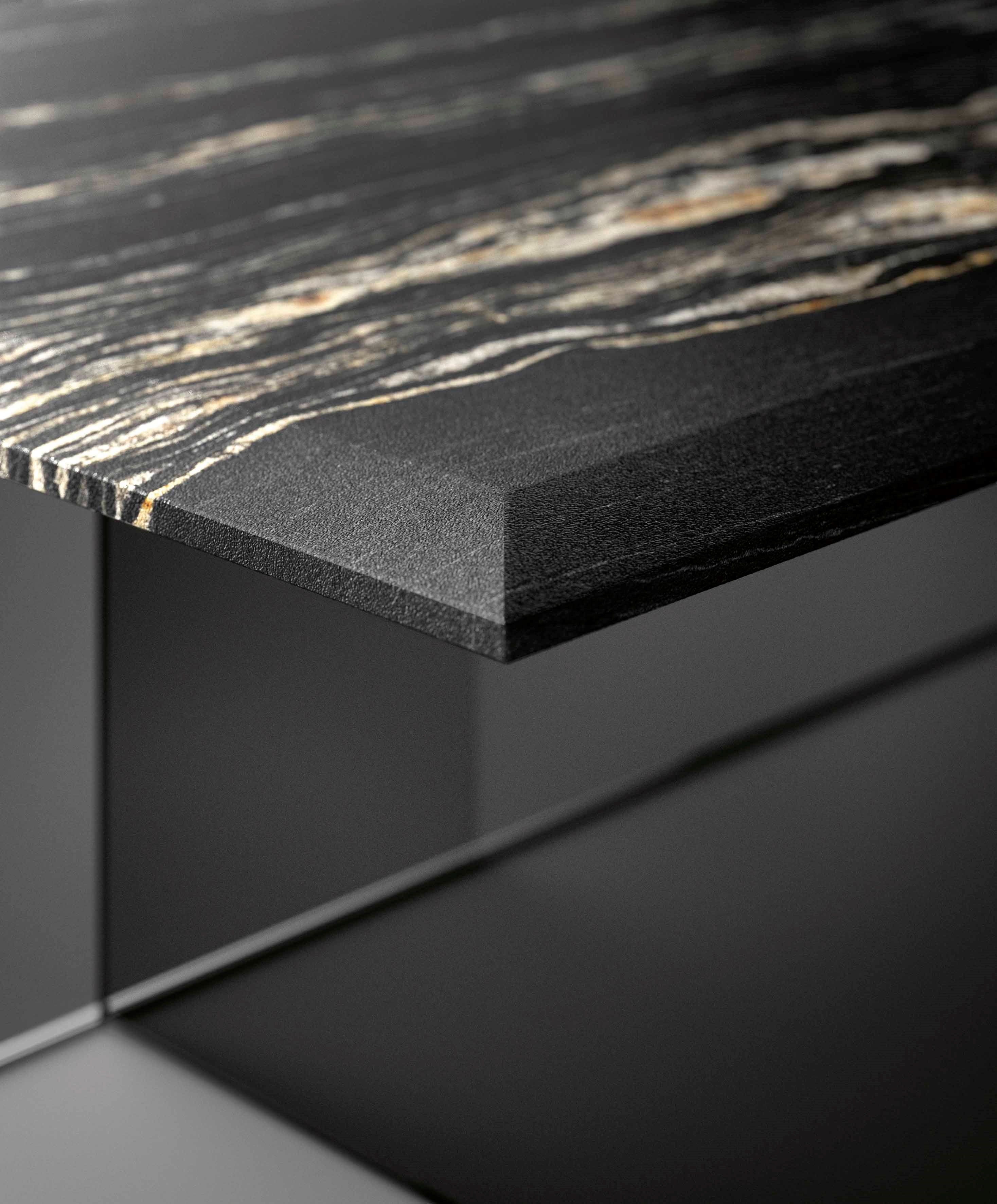 Прямоугольная консоль с мраморной столешницей и стеклянным основанием Tonelli Design Секстант ARCH-00022434 - Вид №2