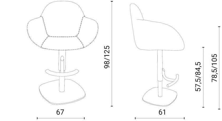 Ozzio Italia Барный стул с газовым подъемником  S555  - Вид №2