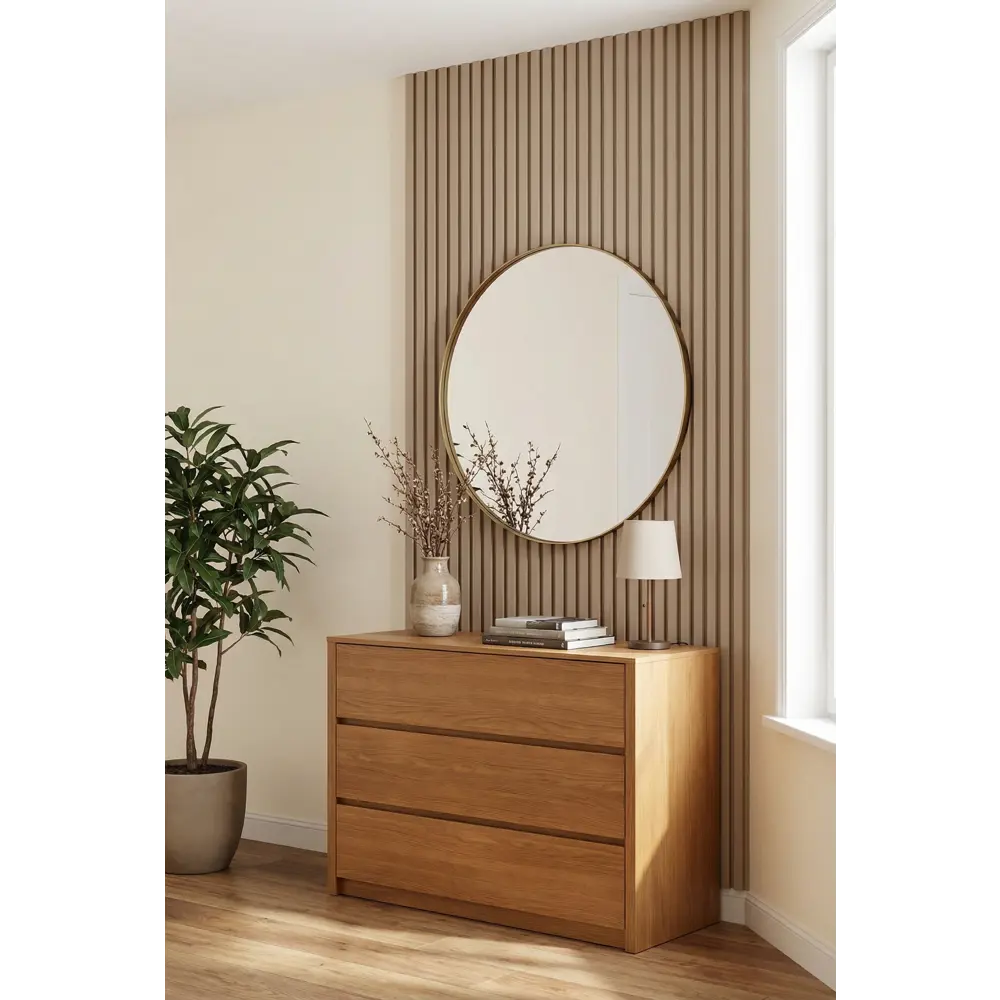 Реечная панель Рейки прямоугольник МДФ цвет мокко 2700x122x12 мм 4 шт Santreyd STLM-2207678 - Вид №1