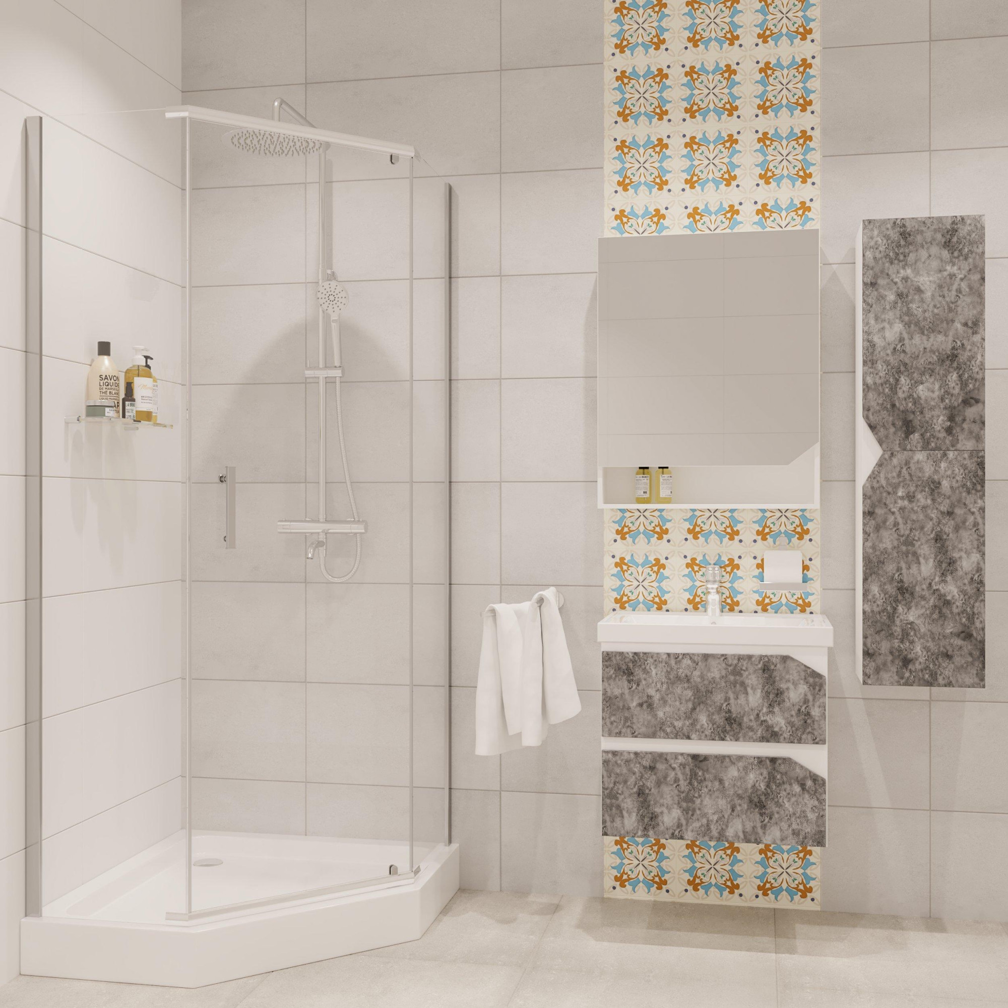 Душевое ограждение NG- 6605-08 (90*90*190) трапеция, дверь распашная, 1 место Niagara Nova 66050811