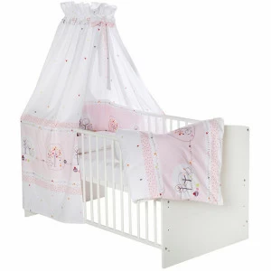 Постельное белье детское 4 предмета бело-розовое Birdy SCHARDT  00-3880154 Белый;розовый