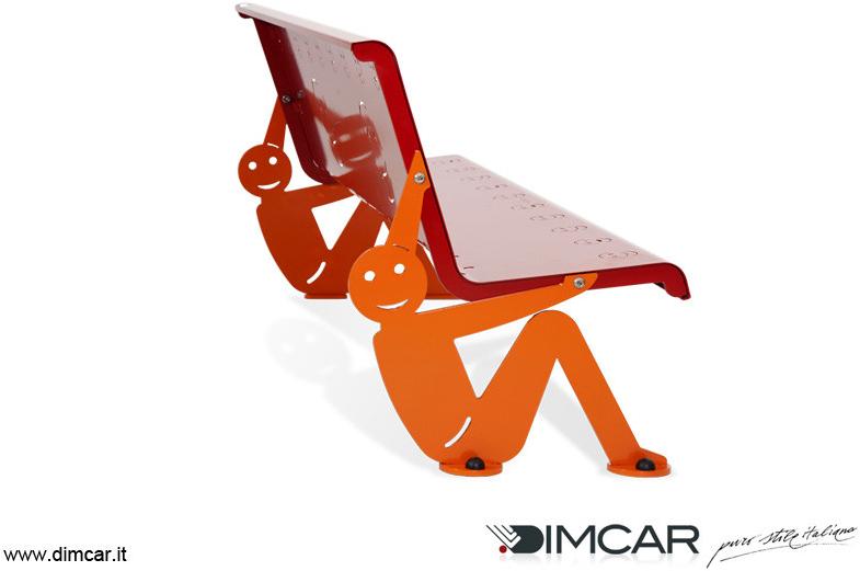 DIMCAR Металлическая скамейка в современном стиле со спинкой City 1140 - Вид №1