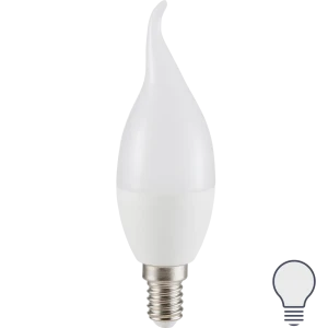 Лампа светодиодная Lexman Candle CF35 E14 175-250 В 7 Вт прозрачная 600 лм нейтральный белый свет