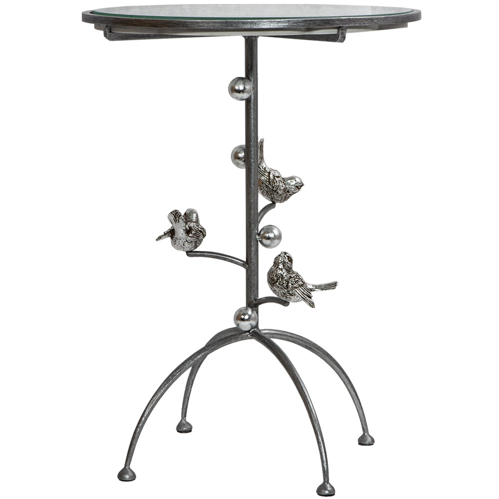 19034 Столик Терра Птички Серебро BOGACHO 4627174559750