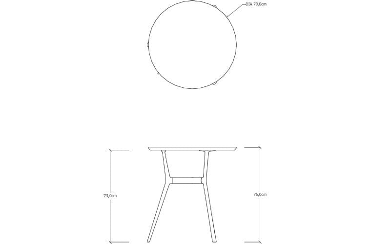 Алюминиевый круглый садовый стол с порошковым покрытием TRIBÙ Branch ARCH-00077140 - Вид №6
