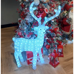 82610011 Электрогирлянда-фигура «Олень» для улицы 200 ламп, 100 см, цвет холодный белый STLM-1334975
