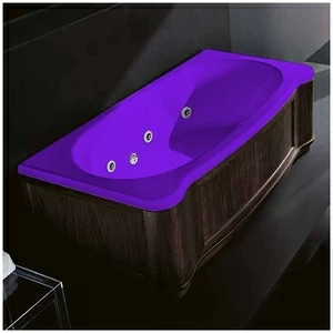 Ванна Gruppo treesse New Classic Young STX-V674B-DX-WV-F фиолетовая с гидромассажем и дезинфекцией прямоугольная правая деревянная панель венге