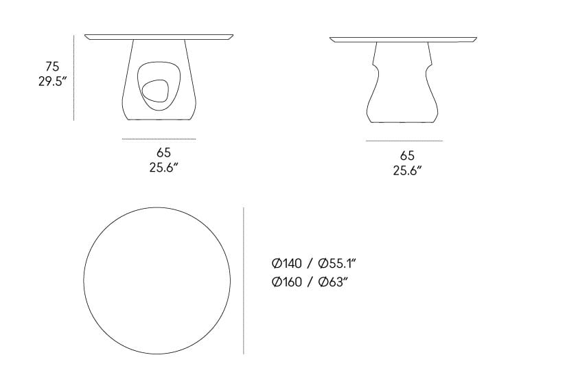 Овальный или круглый стол из Fenix и бетона Casamania & Horm ARCH-00112636 - Вид №5